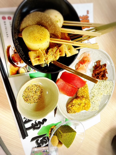リクエストメニュー：海鮮丼、天ぷら、抹茶プリン、お吸い物